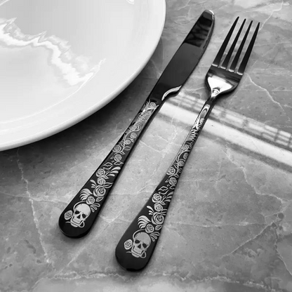 Gothic Skeleton Bestekset (4 Sets)