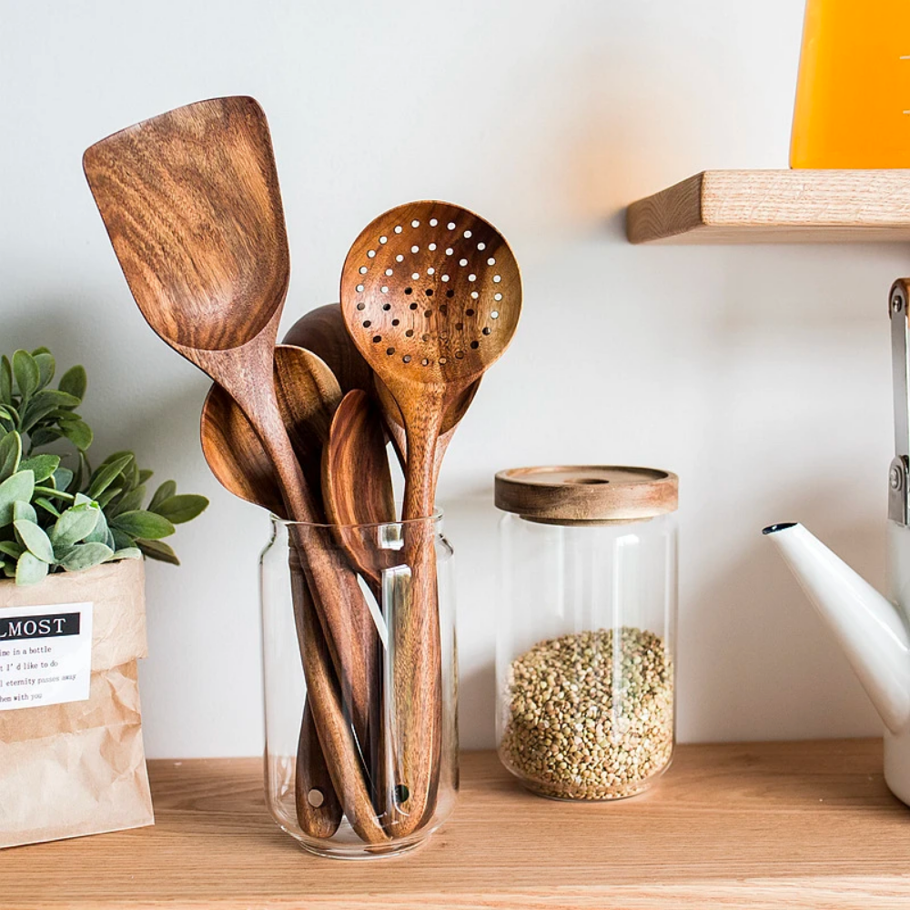 Houten bestekset