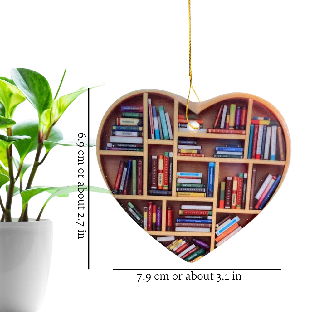 Boekenliefhebbers Hart Ornament