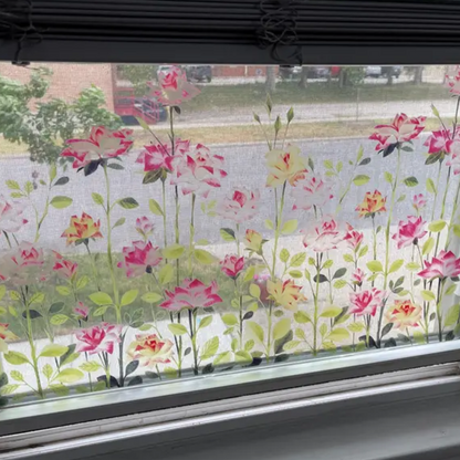 Raamstickers met bloemmotief