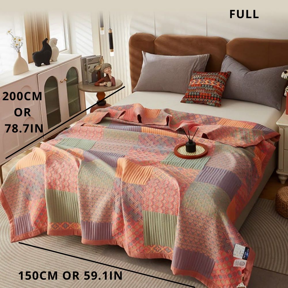Omkeerbare kleurrijke katoenen vierkante quilt