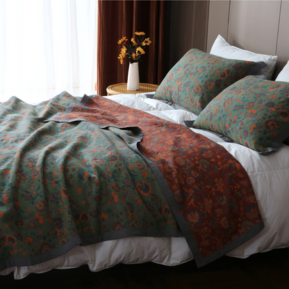 Retro bloemenquilt