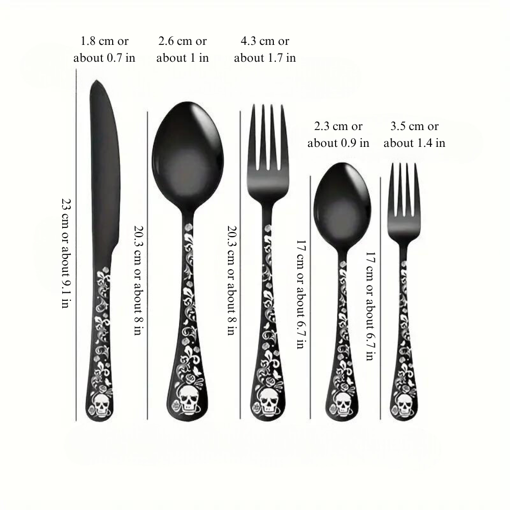 Gothic Skeleton Bestekset (4 Sets)