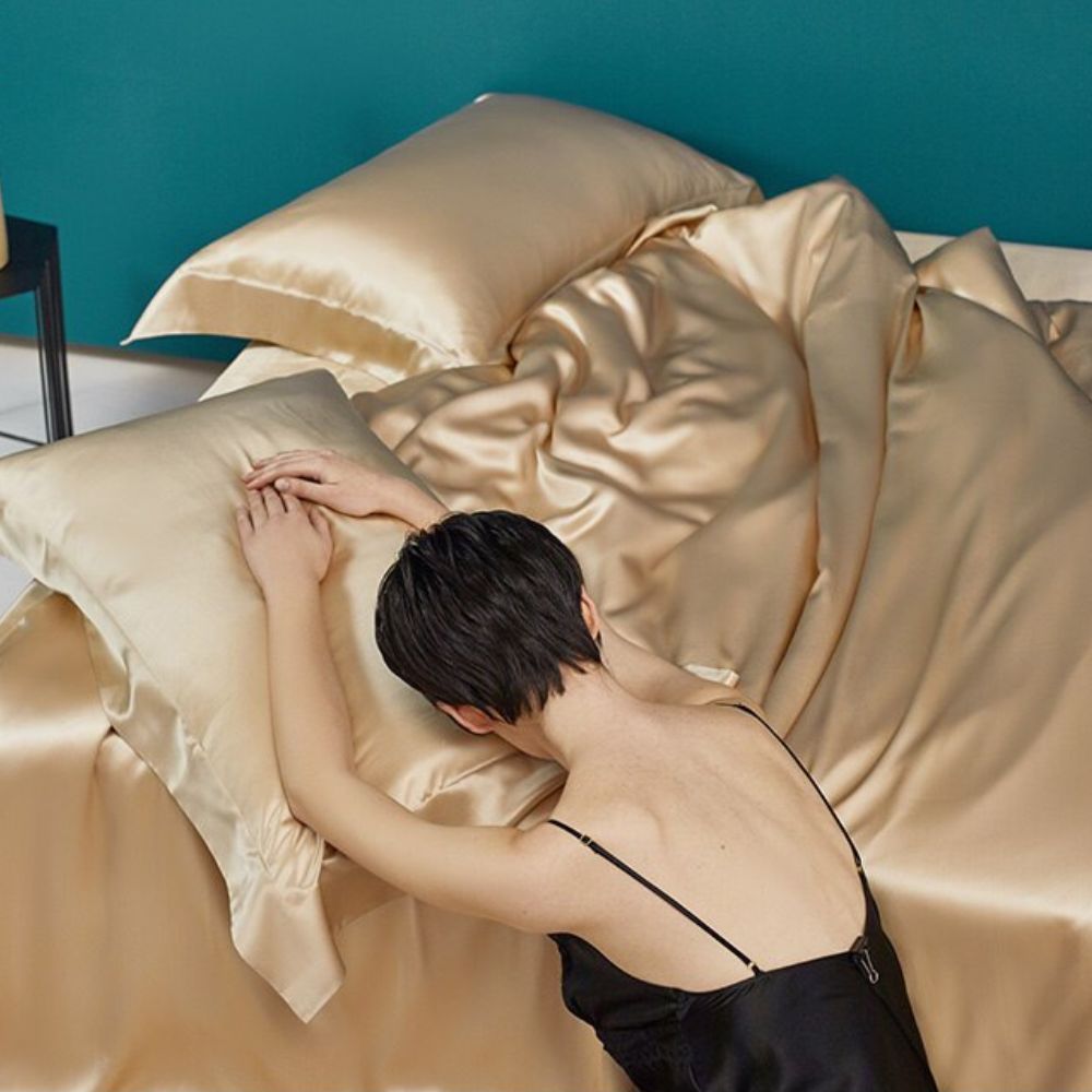 Luxe zijden beddengoedset
