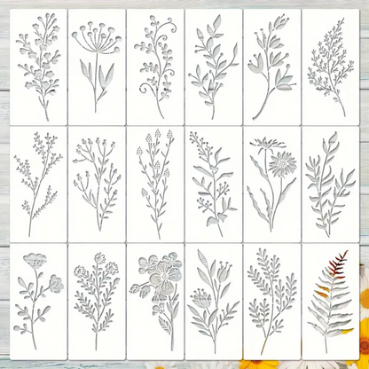 Sjablonen voor botanische stencils (18 st.)