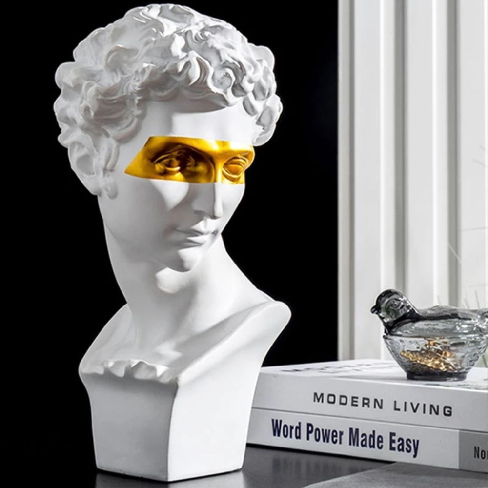 Gouden masker David sculptuur
