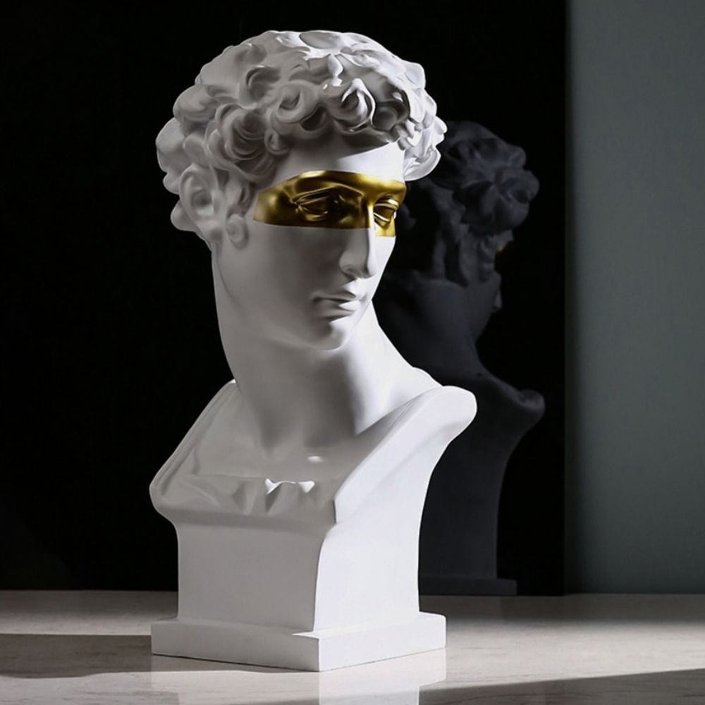 Gouden masker David sculptuur