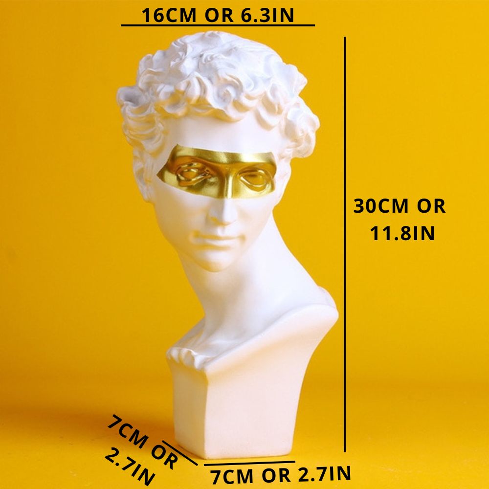 Gouden masker David sculptuur