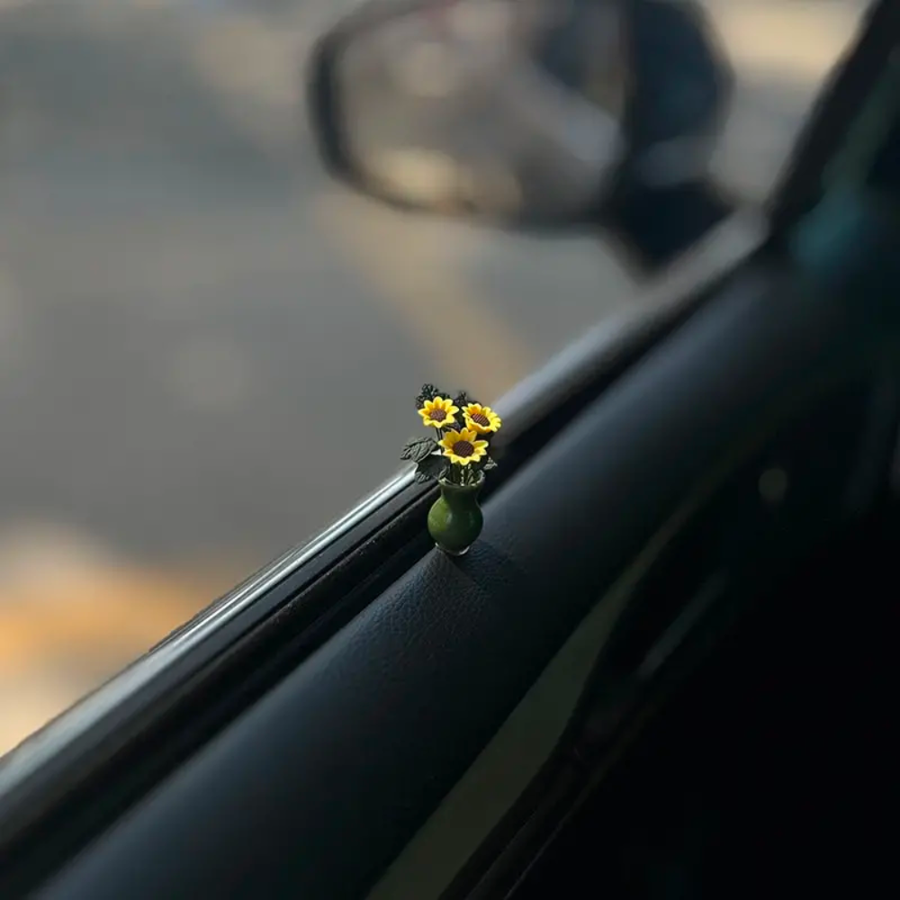 Mini Zonnebloem Auto Vaas