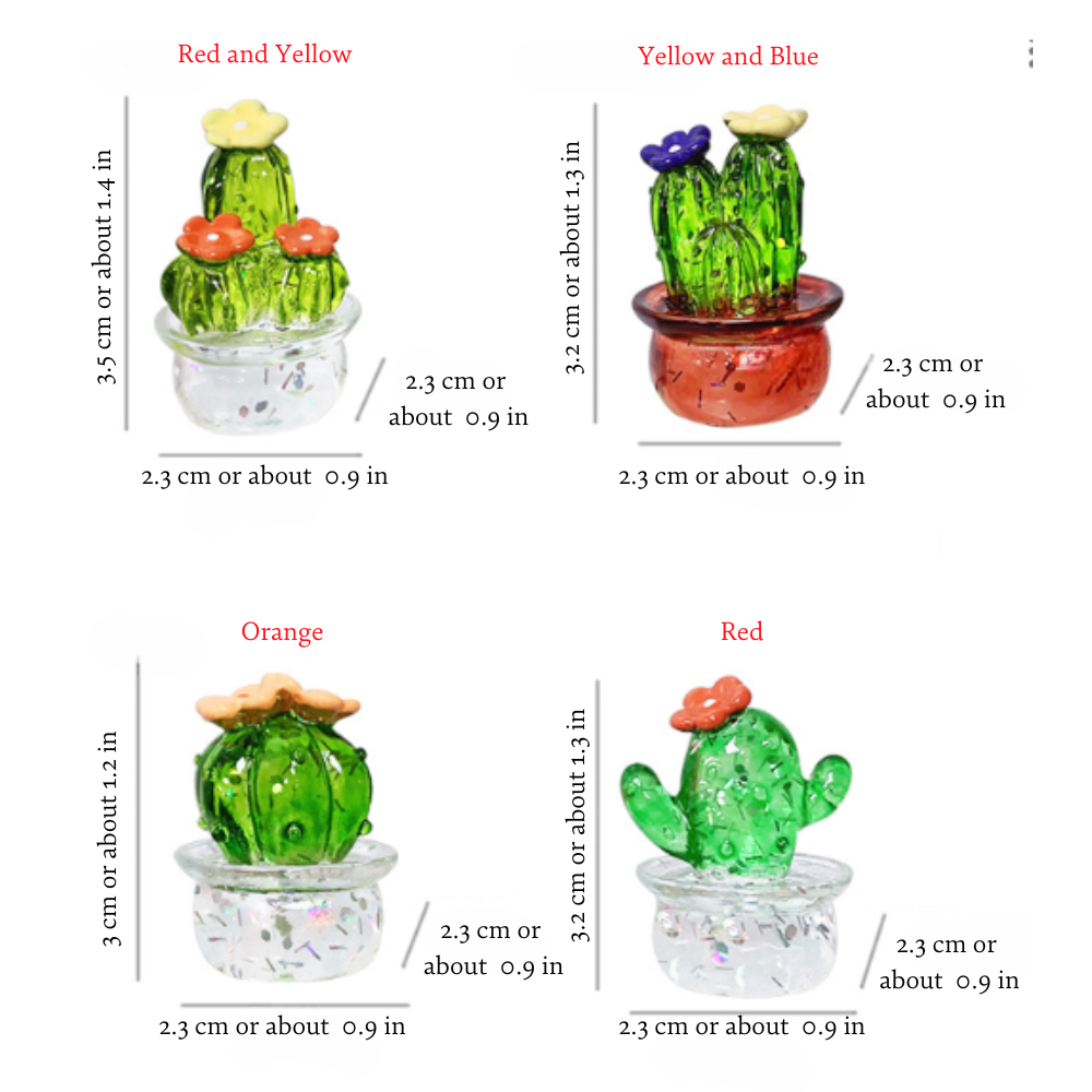 Miniatuur cactusbeeldje (4 stuks)