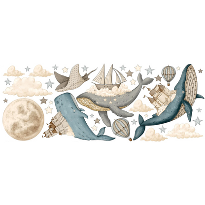 Vliegende Walvis Muursticker
