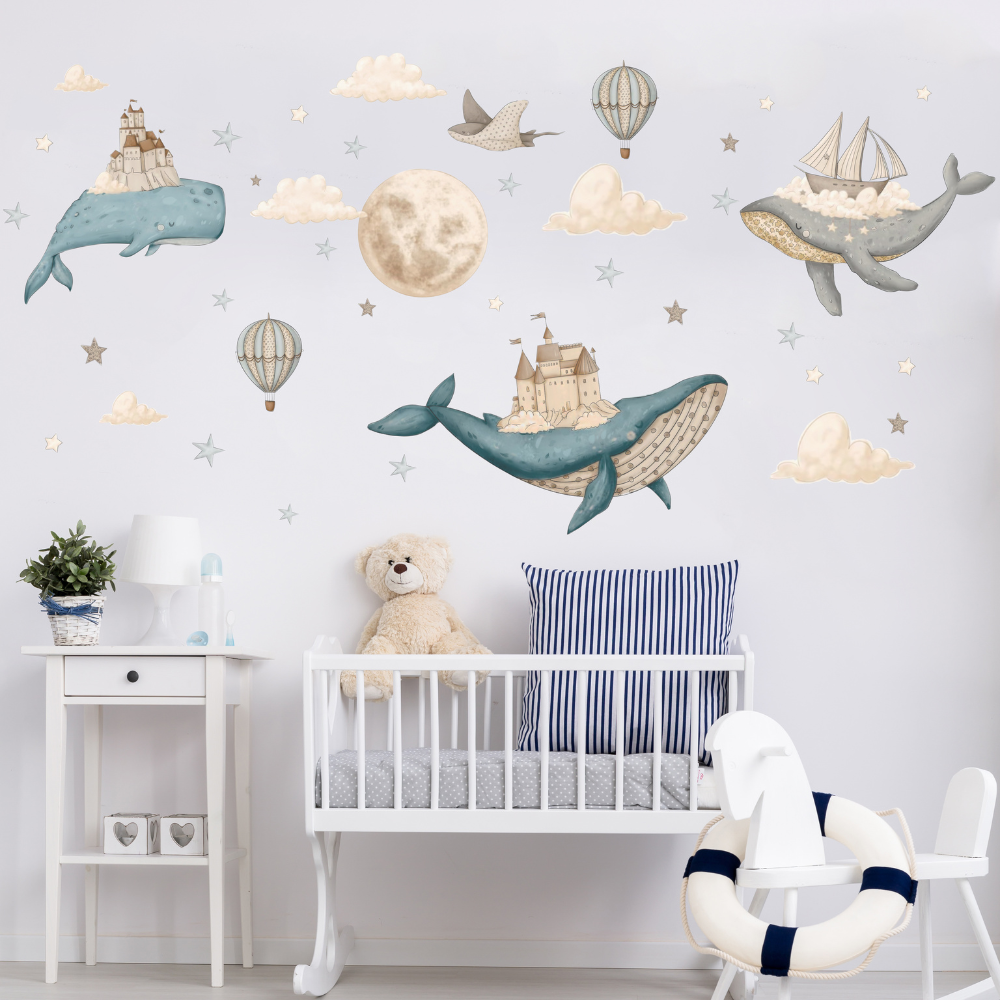 Vliegende Walvis Muursticker