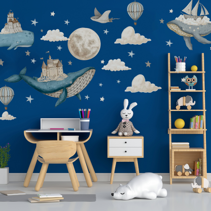 Vliegende Walvis Muursticker