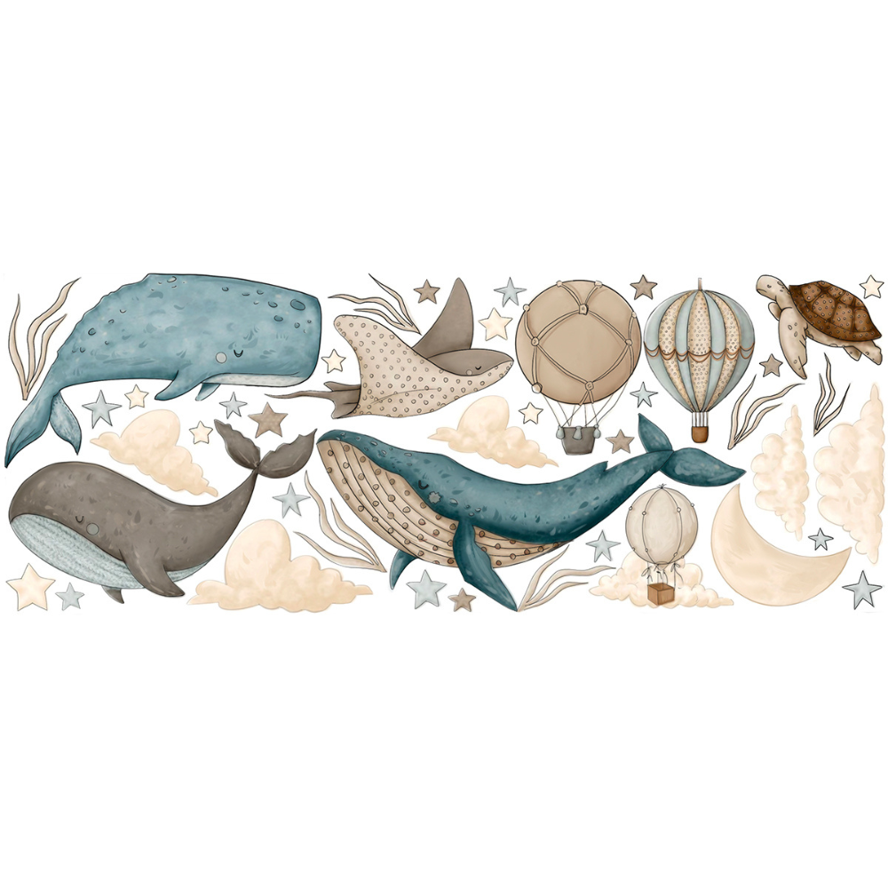 Vliegende Walvis Muursticker