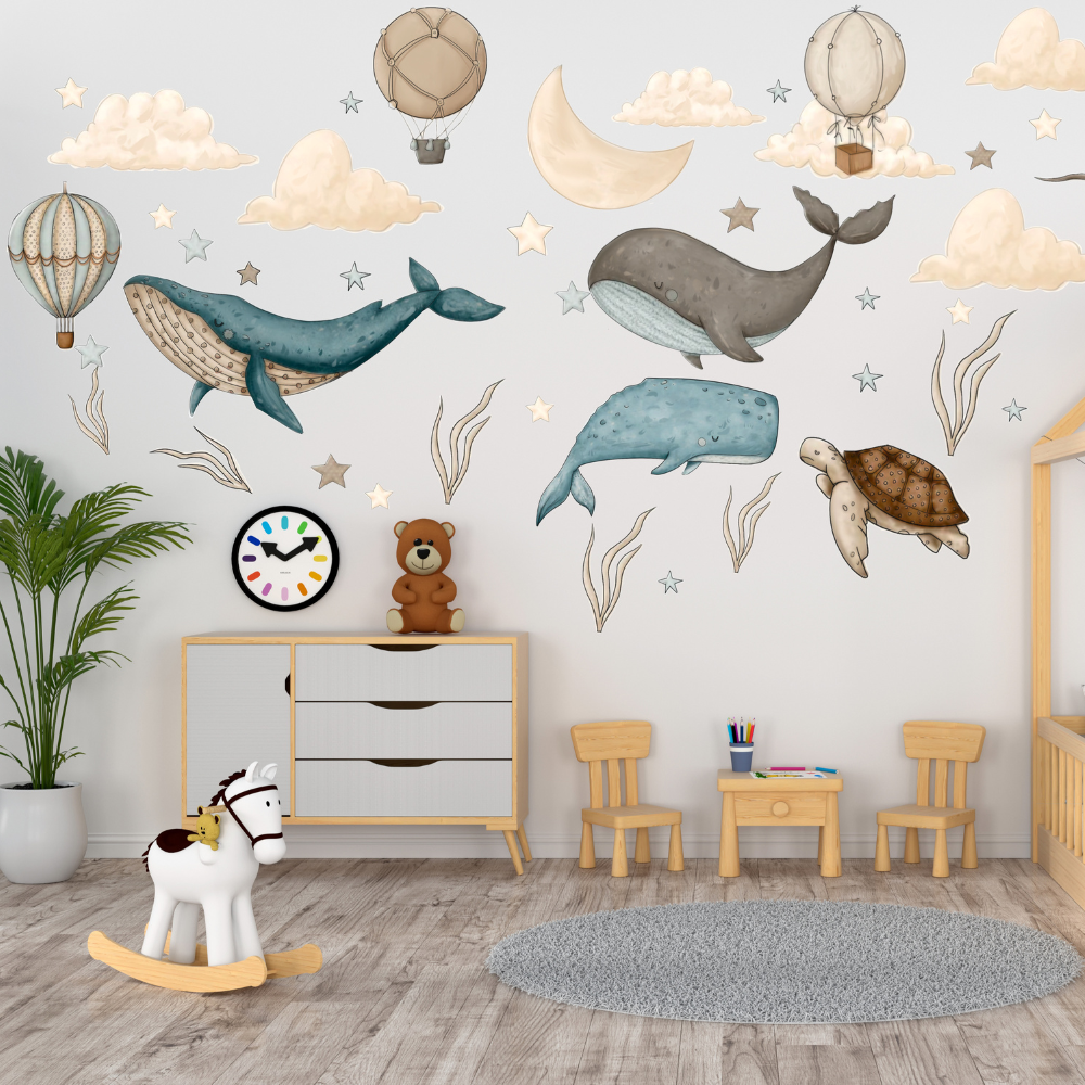 Vliegende Walvis Muursticker