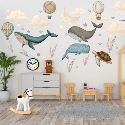 Vliegende Walvis Muursticker