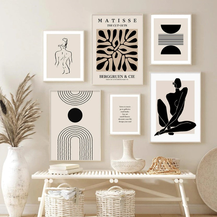 Silhouet canvas schilderij (6 stuks)