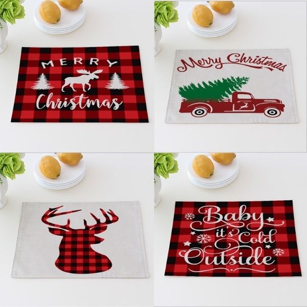 Kerstmis Geruite Placemats