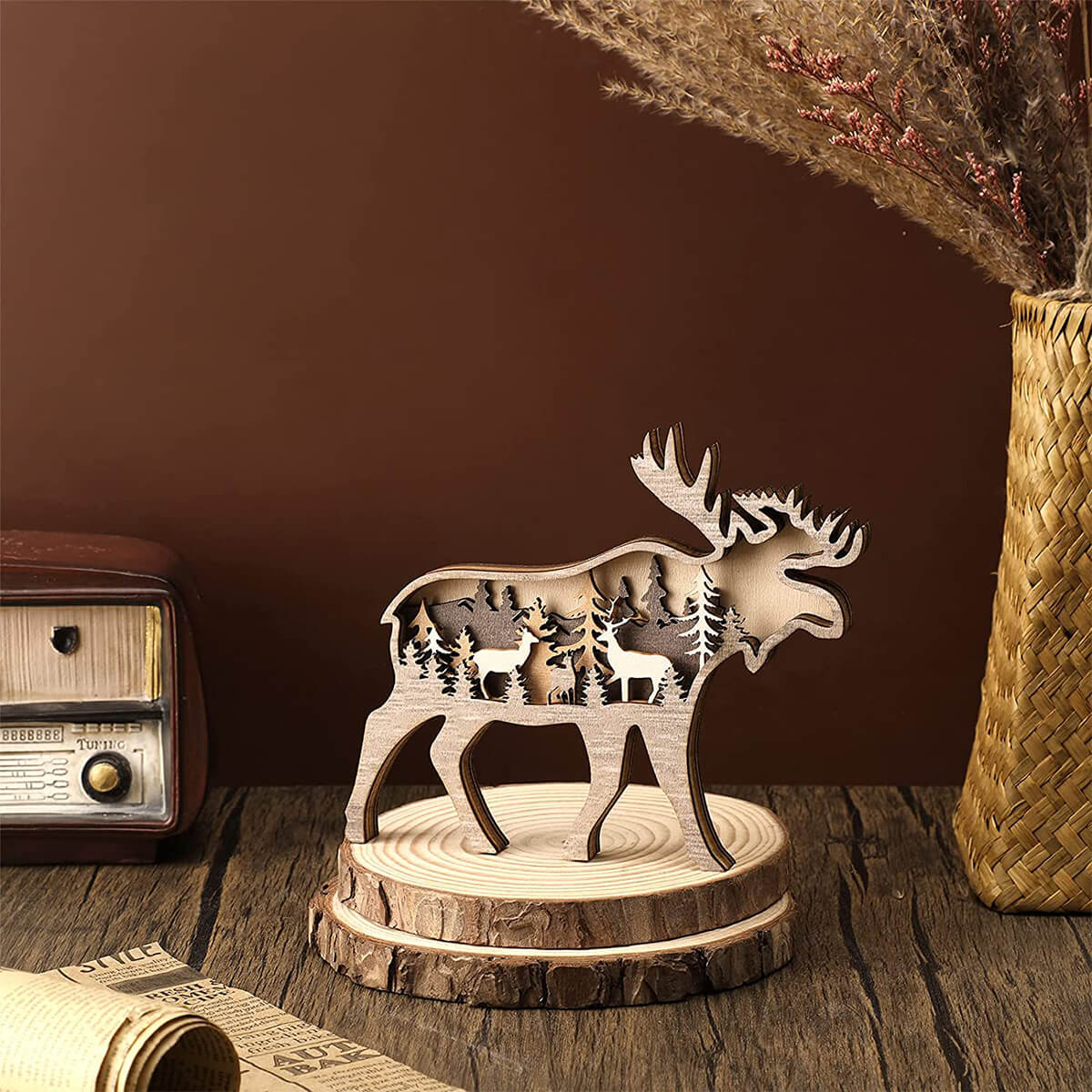 Rustieke decoratie met berg- en dierenthema