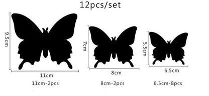 Holle vlinderwanddecoratie (12 stuks)